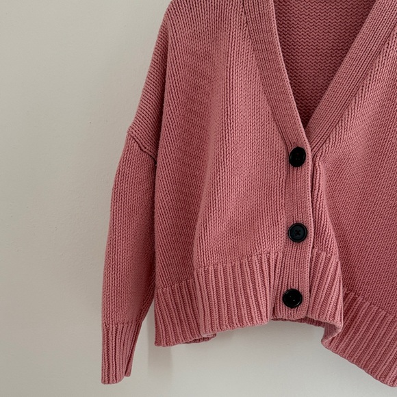 GAP kids Cardigan Button Cardi in Soft Pink knit rose mauve blush rusty sweater - Picture 4 of 5